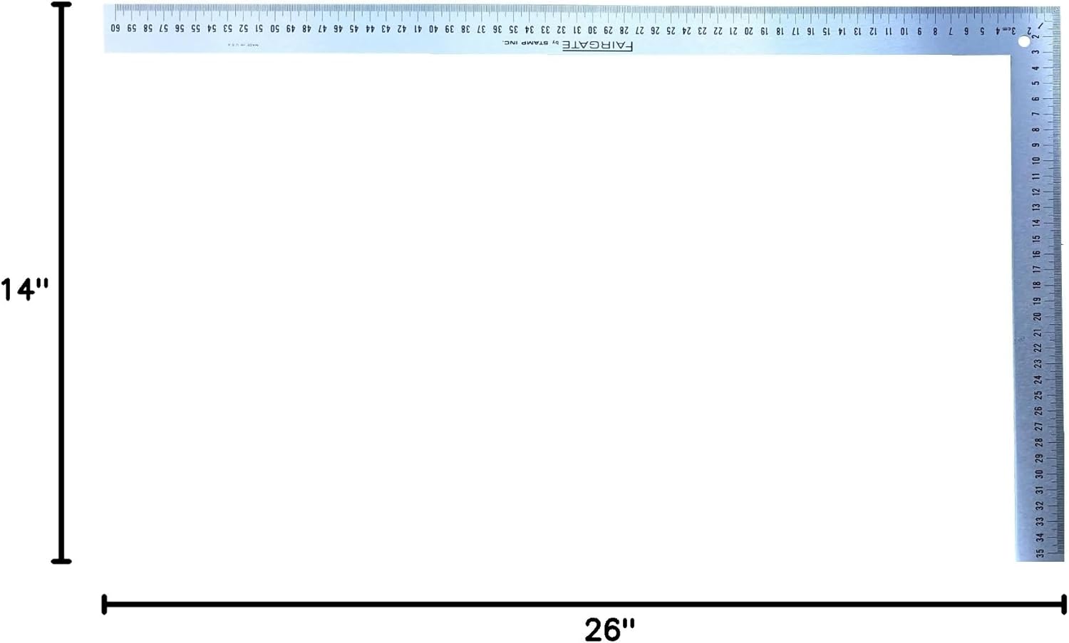 24" x 14" L-Square - Metal Tailors Rulers #FG50-324 - Image 5