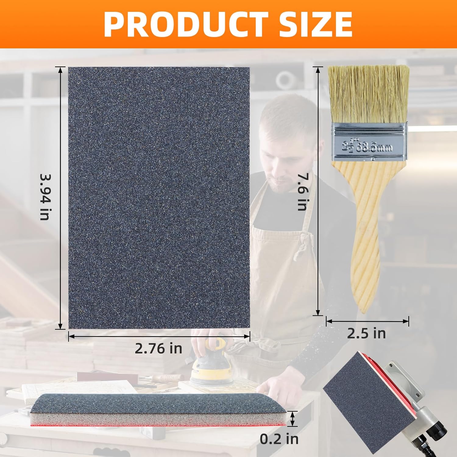 KACNON 20Pcs 180-3000 Grit Sanding Sponge Set (180/320/400/600/800/1000/1200/1500/2000/2500/3000) - Ultra Fine Sanding Sponges Pads with Brush - Soft Foam Sanding Block Dry Wet Sandpaper Assortment - Image 2