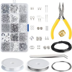 KUUQA Jewelry Making Kit Jewelry Findings Starter Kit Jewelry Beading Making and Repair Tools Kit