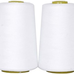 Mandala Crafts 4 Pack of Serger Threads Cones Spools - 40S/2 24000 Yards Polyester White Threads for Sergers Machine and Overlock Quilting Sewing Machine
