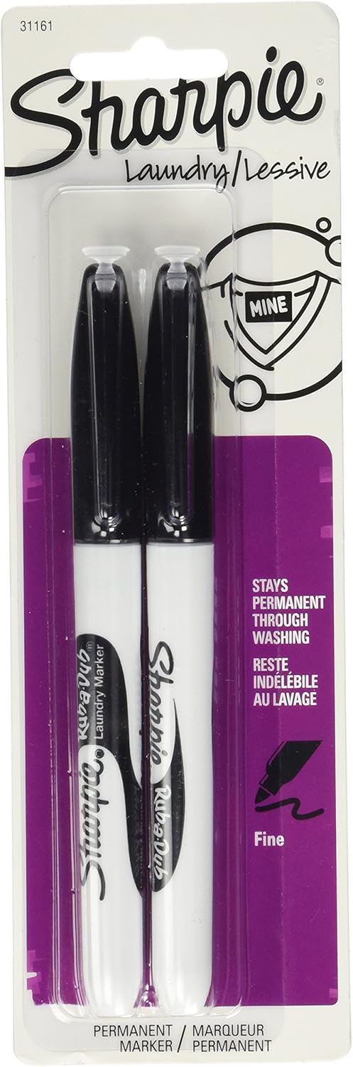 Sharpie Rub-a Dub Laundry Markers Black, 2pk
